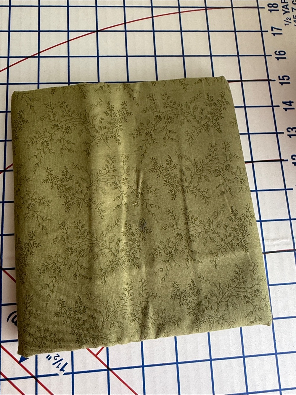 3 Yds Sage Green Tonal Floral Cotton Fabric 18” Wide Botanical Quilting